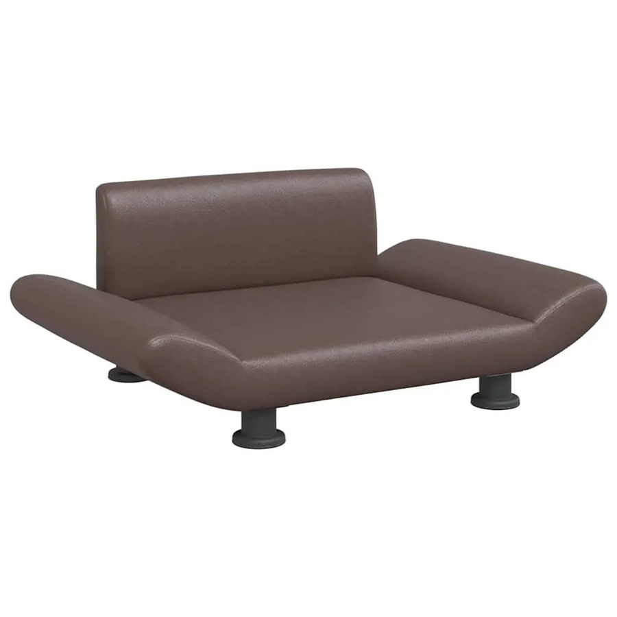vidaXL Hundebett Sofa aus Kunstleder und Kiefernholz in Braun, B/T/H: 70 x 45 x 28 cm - Bild 2