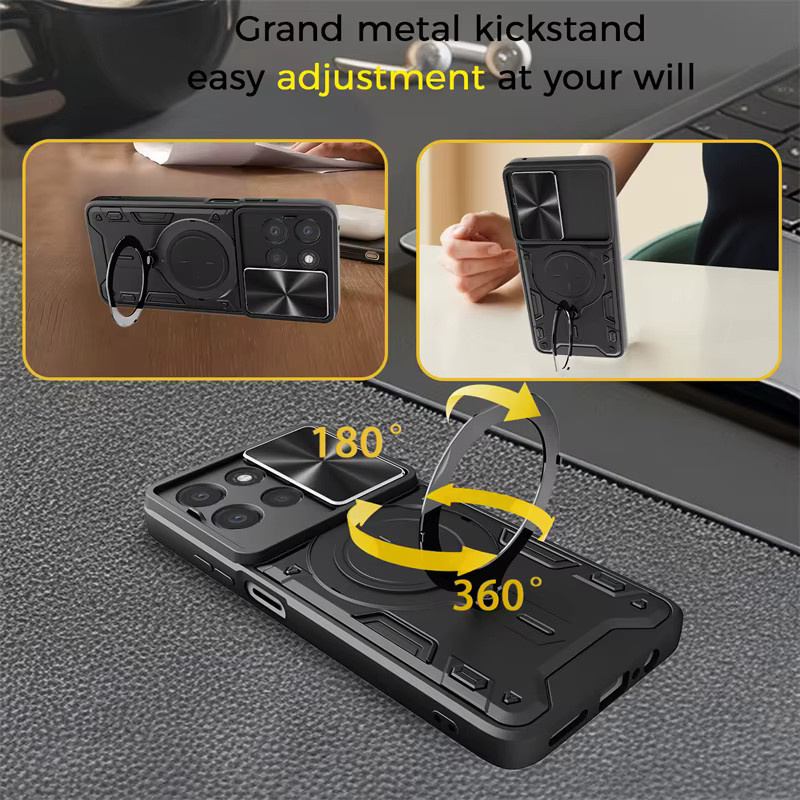 Robuste Armor Slide Lens Schutzhülle für Motorola Moto Signature Edge 70 Fusion Ultra 60 50 Neo Pro G57 G67 Power G86 G56 G15 in Silber - Bild 4