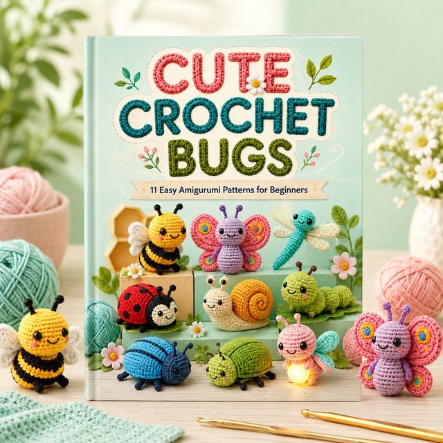 DIY Häkel-Insekten Bastelhandbuch Amigurumi Muster als A5 Spiralblock für Kinder und Erwachsene in Multicolour - Bild 1