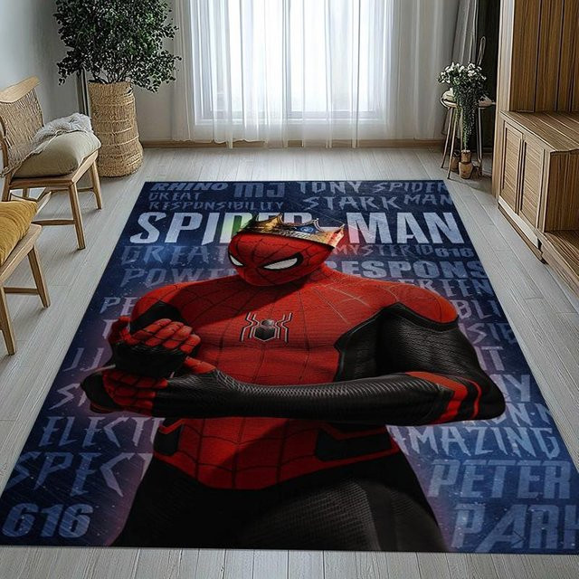 Rouxin ten Marvel Avengers Spider-Man Teppichmatte für Kinderzimmer, rutschfest und waschbar, B/B: 40 x 60 cm, Multicolour - Bild 1