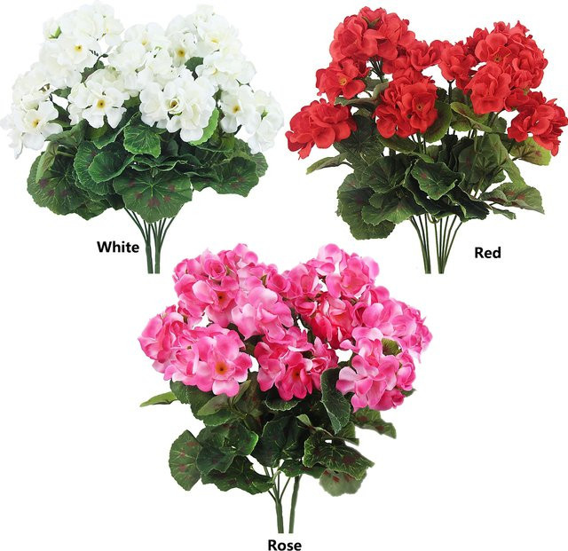 TTCY Künstliche Begonie aus Seide in Rosa mit UV-Schutz für Garten, Hochzeit und Dekoration - Bild 1