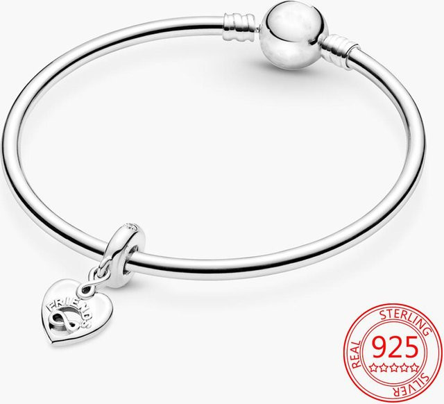 Allbestart Armband, 925 Silber, Lila Emaille, Gänseblümchen, 16cm, Unisex - Bild 1