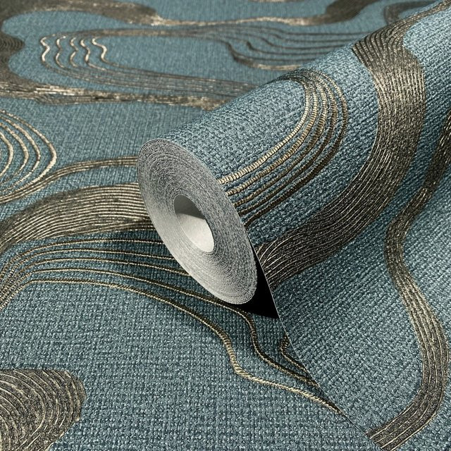 Marburg Vliestapete Blau mit modernem geometrischem Abstract-Design aus Non-Woven - Bild 1