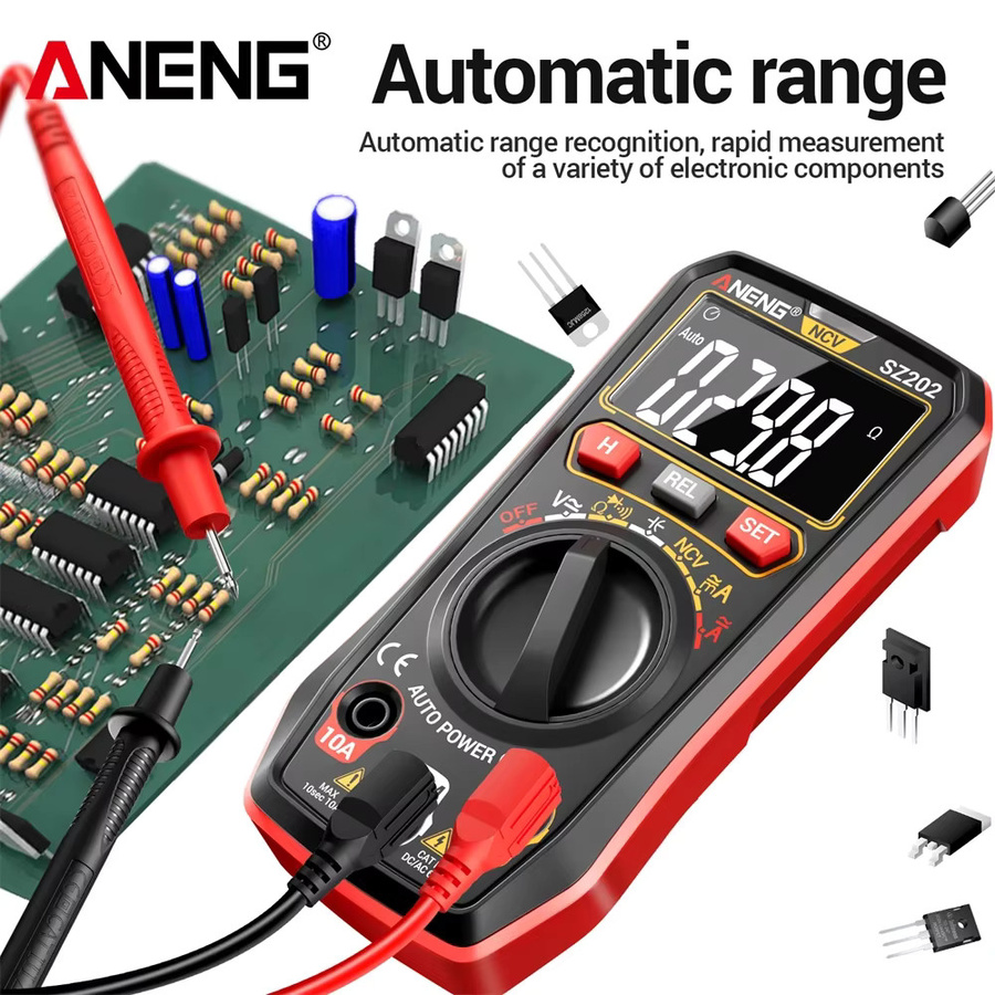 ANENG SZ 202 Digitaler Multimeter-Tester Schwarz für AC/DC-Spannung, Strom, Widerstand, Kondensator und NCV-Messungen mit 4000 Zählungen - Bild 3