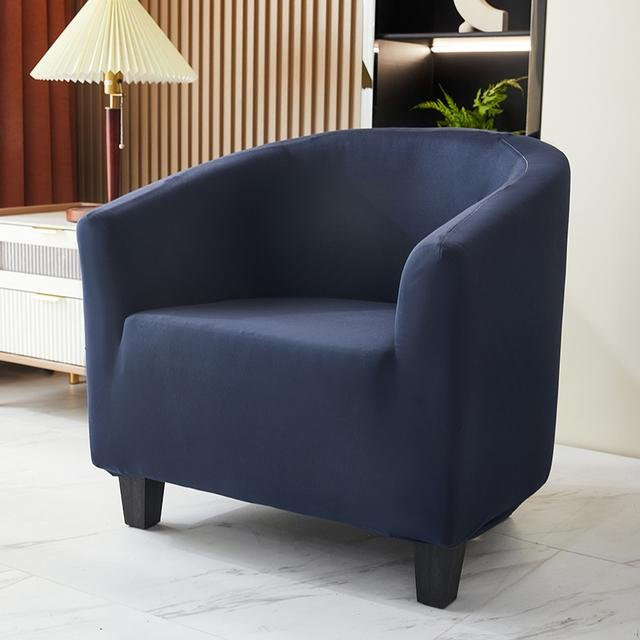 S-EMIGA Stretch-Schonbezug für Club-Stühle und Sessel, bedruckt, Farbe: Schwarz, Material: Polyester-Elasthan-Mix - Bild 1