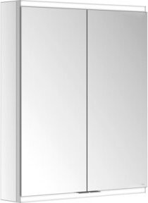 Keuco Spiegelschrank Royal Modular 2.0 mit 2 Drehtüren aus Kristall-Doppelspiegel, LED-Beleuchtung und Sensor-Schalter, B/H/T: 60 x 70 x 12 cm, Weiß/Silber - Bild 1