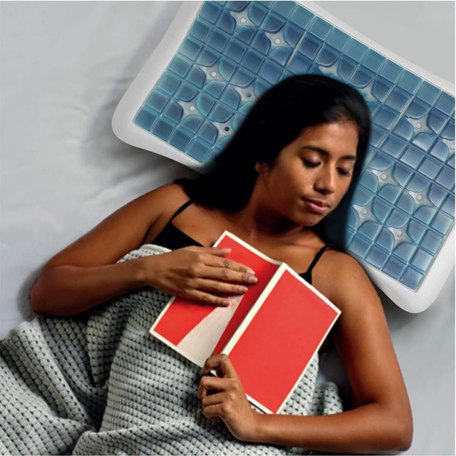 Technogel New Generation Original Anatomic Curve Orthopädisches Nackenstütz-Kopfkissen mit Cooling-Effekt, Gel-Memory-Foam, Blau, B/T/H: 66 x 40 x 13 cm - Bild 2