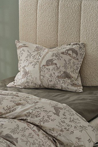 Jotex Kissenbezug MALOU aus Bio-Baumwolle in Beige mit floralem Vintage-Design - Bild 1