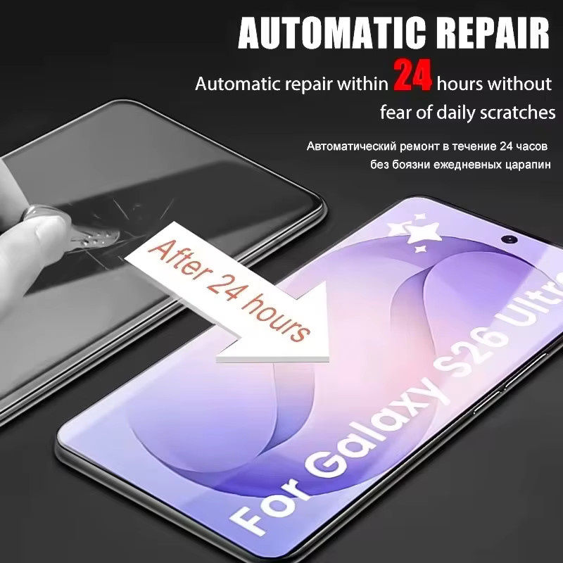 5 Stück Hydrogel-Displayschutzfolien für Samsung Galaxy S26 S25 S24 S23 S22 S21 Ultra S20 FE S10 Plus S9 und Note 20 Ultra, transparent - Bild 5