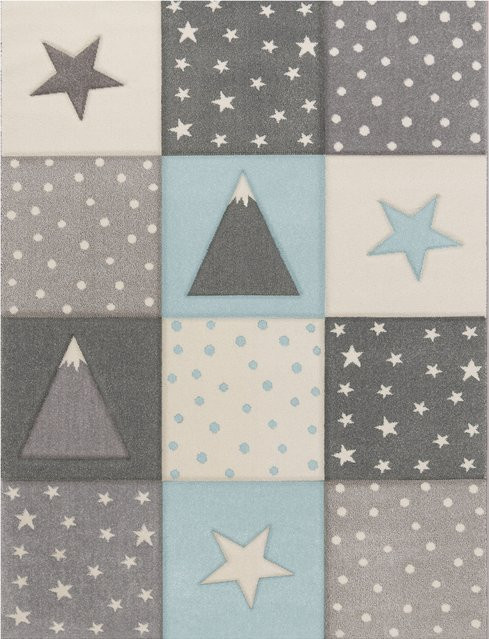 Kinderteppich Kosmos in Blau mit Sternen-Motiv und Hoch-Tief-Effekt, B: 120 cm, T: 170 cm - Bild 1
