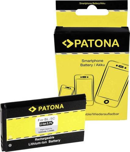 Patona BL-5C Kamera-Akku in Schwarz als Ersatz für Original-Akku BL-5CA, BL-5CB, BL-5C, HX-N3650A und HXE-W01 - Bild 1