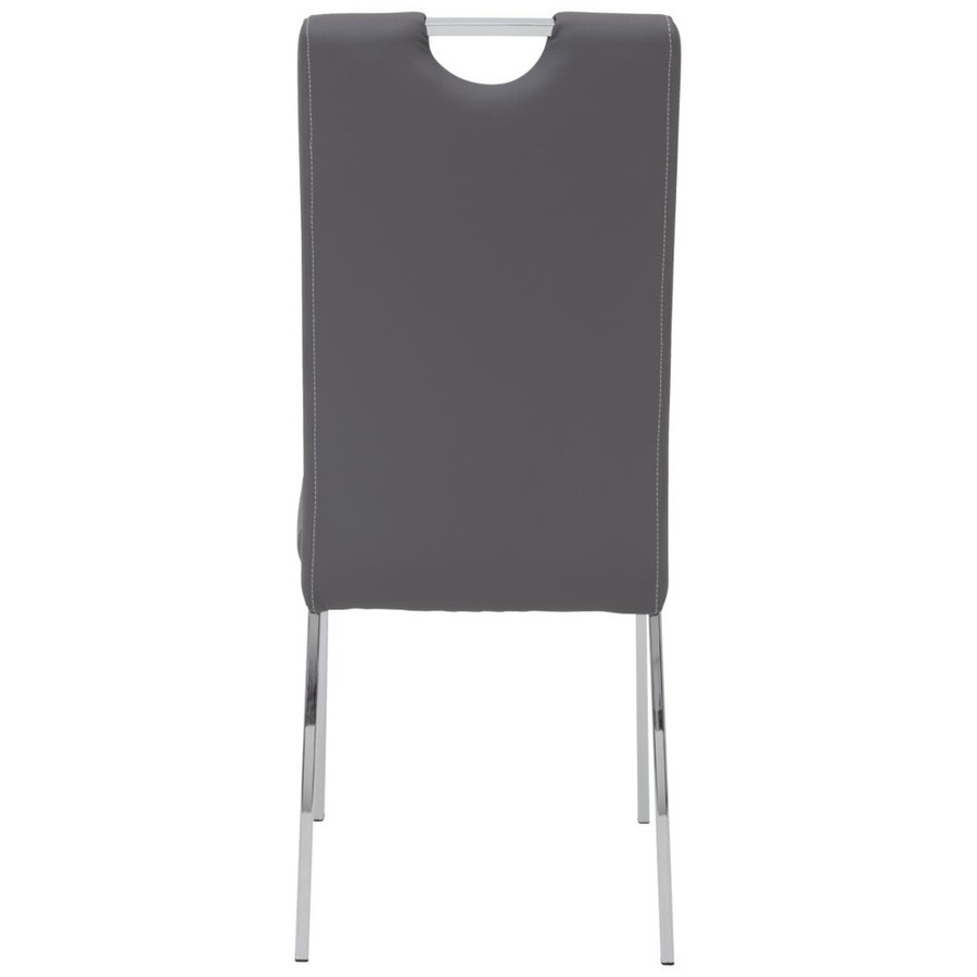 2er Set Stühle Hela in Grau aus Kunstleder und Metall, B/H/T: 43 x 100 x 64 cm - Bild 2