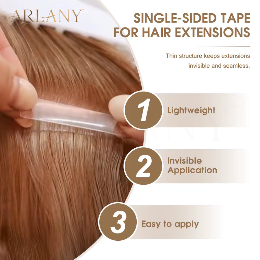 ARLANY Einseitiges Klebeband für Tape-In-Extensions, 120 Tabs, 4 cm x 0,8 cm - Bild 2