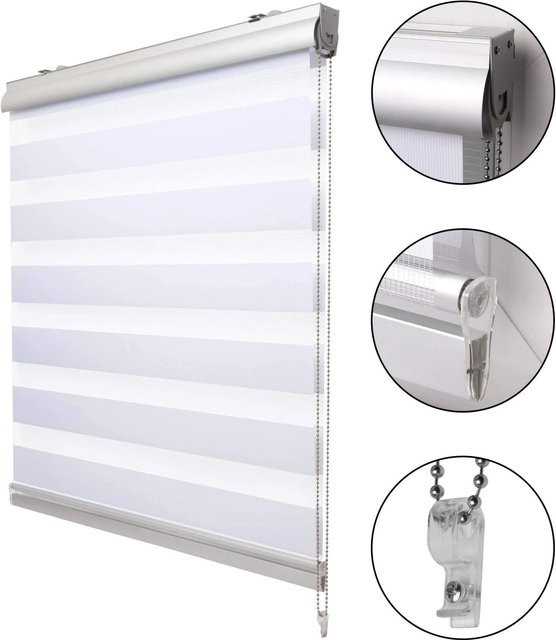 Sol Royal SolDecor DK9 Doppelrollo mit Kassette in Weiß, B: 110 cm, H: 160 cm - Bild 1