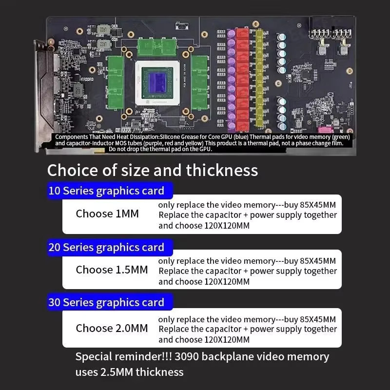 LDOCSJ Wärmeleitpad 24W/MK Grau für GPU CPU Kühlkörper und elektronische Komponenten - Bild 4