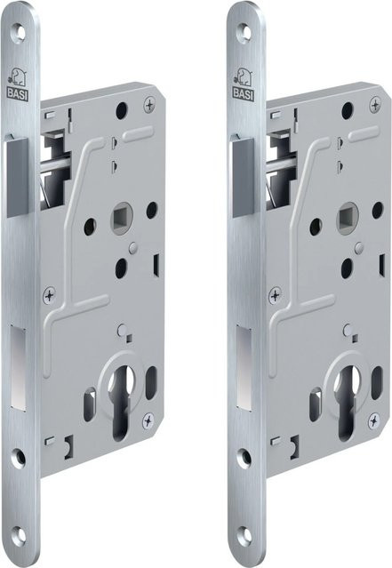 BASI Zimmertürschloss ES 928 PZW Edelstahl Silber 2er Set mit Rundstulp 20 mm - Bild 1