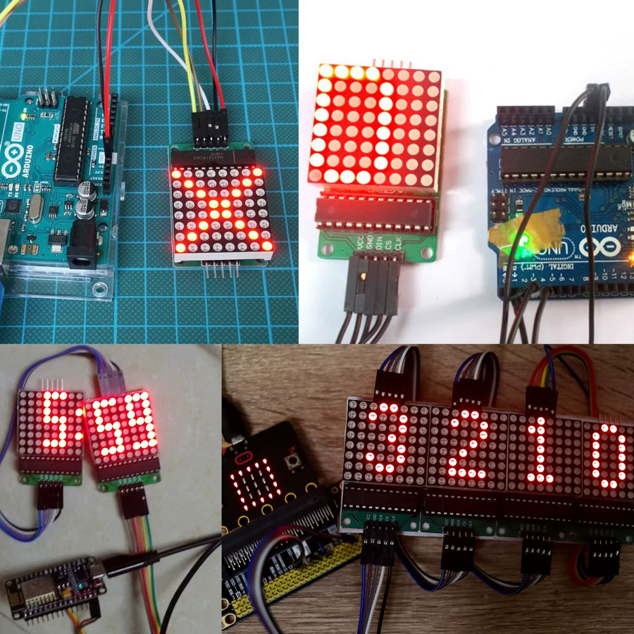 AOKIN MAX7219 Dot Matrix Modul 8x8 LED-Anzeigemodul für Arduino und Raspberry Pi mit 5-poligen Drähten - Bild 2