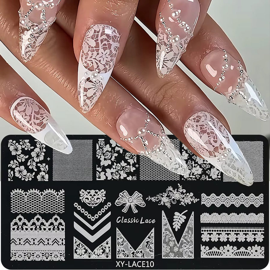 Full Beauty Nagelstempelplatte aus Edelstahl, Nagelkunst-Schablone - Bild 5