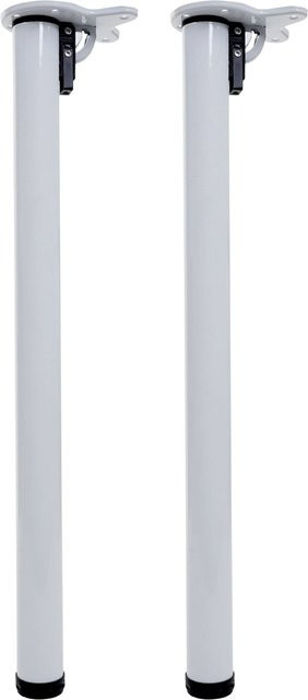 2er-Set klappbare Tischbeine MCW aus Metall in Weiß, Höhe: 72 cm - Bild 1