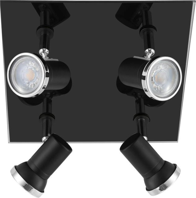 Eglo LED-Spot Tamara 4er Set Schwarz aus Stahl und Glas für Badezimmer und Feuchträume mit GU10 Fassung - Bild 1