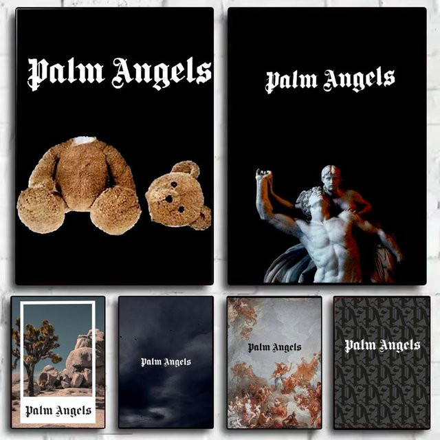 Minimalistisches Palm Angels Wandposter in Weiß mit abstraktem Tiermotiv, Rechteckig, Breite: 20 cm, Höhe: 15 cm - Bild 1