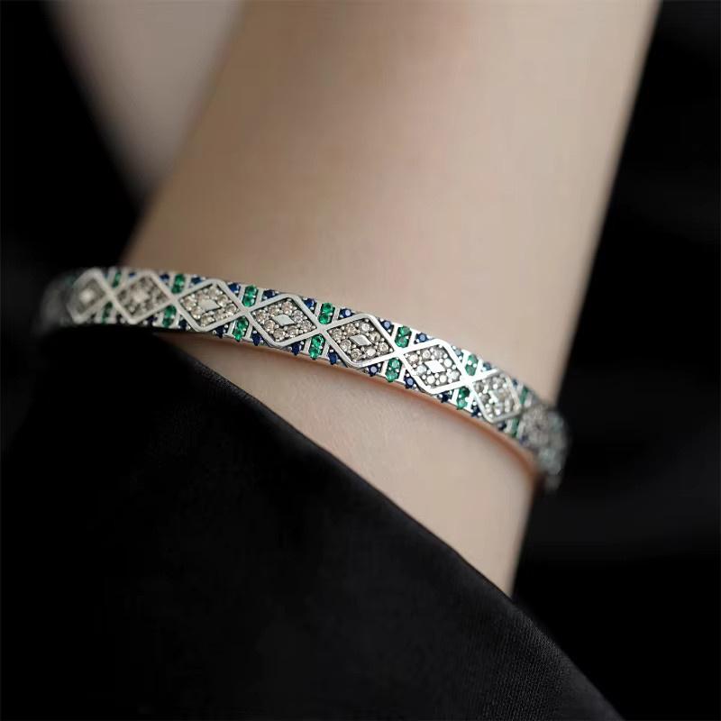 PANJBJ Armband Armreif, 925 Silber, Kristall, Damen - Bild 3