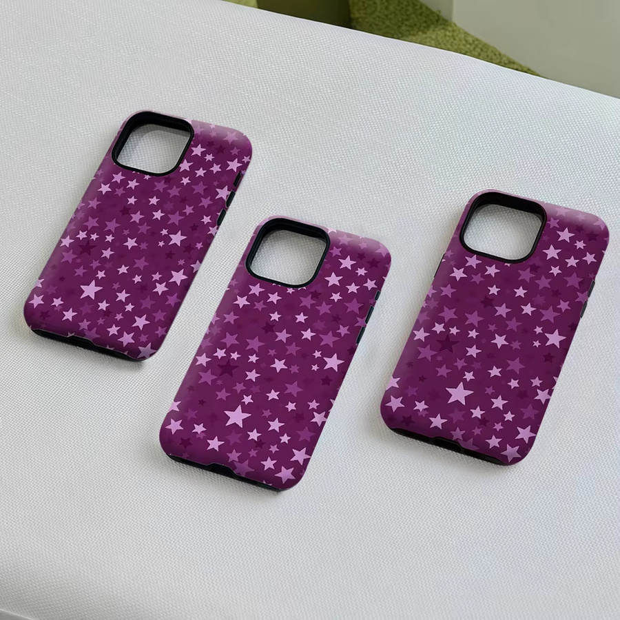 Potdemiel Aurea Case Matte Bumper MagSafe kompatible iPhone Hülle in Lila Sternenoptik - Bild 5