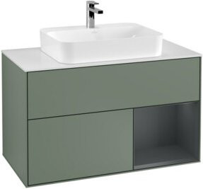 V&B Waschtischunterschrank Finion 100 mit Wandbeleuchtung, lackiert, B/T/H: 100 x 50,1 x 50,1 cm - Bild 1