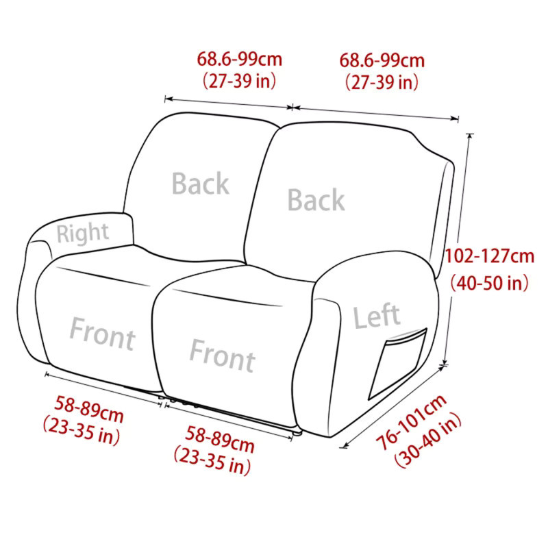 WANERQU 2-Sitzer Relaxsofa-Bezüge mit floralem Muster in Beige, elastische und waschbare Schutzbezüge für Liegestühle und Relaxsessel - Bild 2