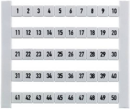 Weidmüller Klemmenmarkierung 523060011-50 aus Kunststoff, Weiß, 50 Stück - Bild 1