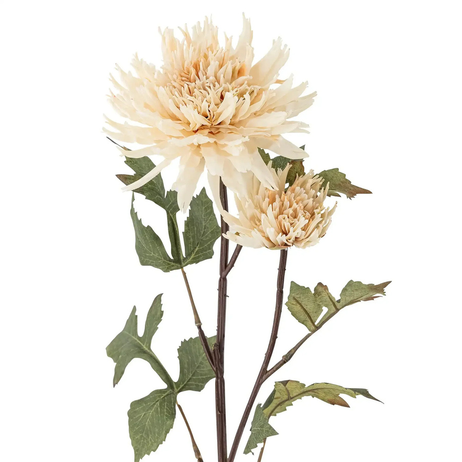 Bloomingville Chrysant Kunstblume Chrysantheme in Natur Weiß Grün Beige - Bild 1