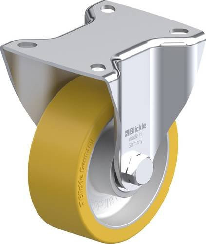 Blickle Bockrolle BK-ALTH 100K-1 in Silber und Gelb mit 100mm Rad-Durchmesser und 350kg Tragfähigkeit - Bild 1