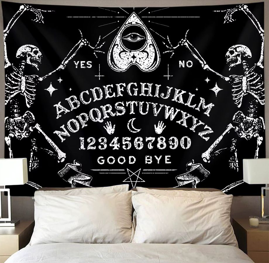 VIKAMA Ouija Board Wandteppich in Schwarz im geheimnisvollen Wahrsagungsstil für deine Wanddekoration - Bild 2
