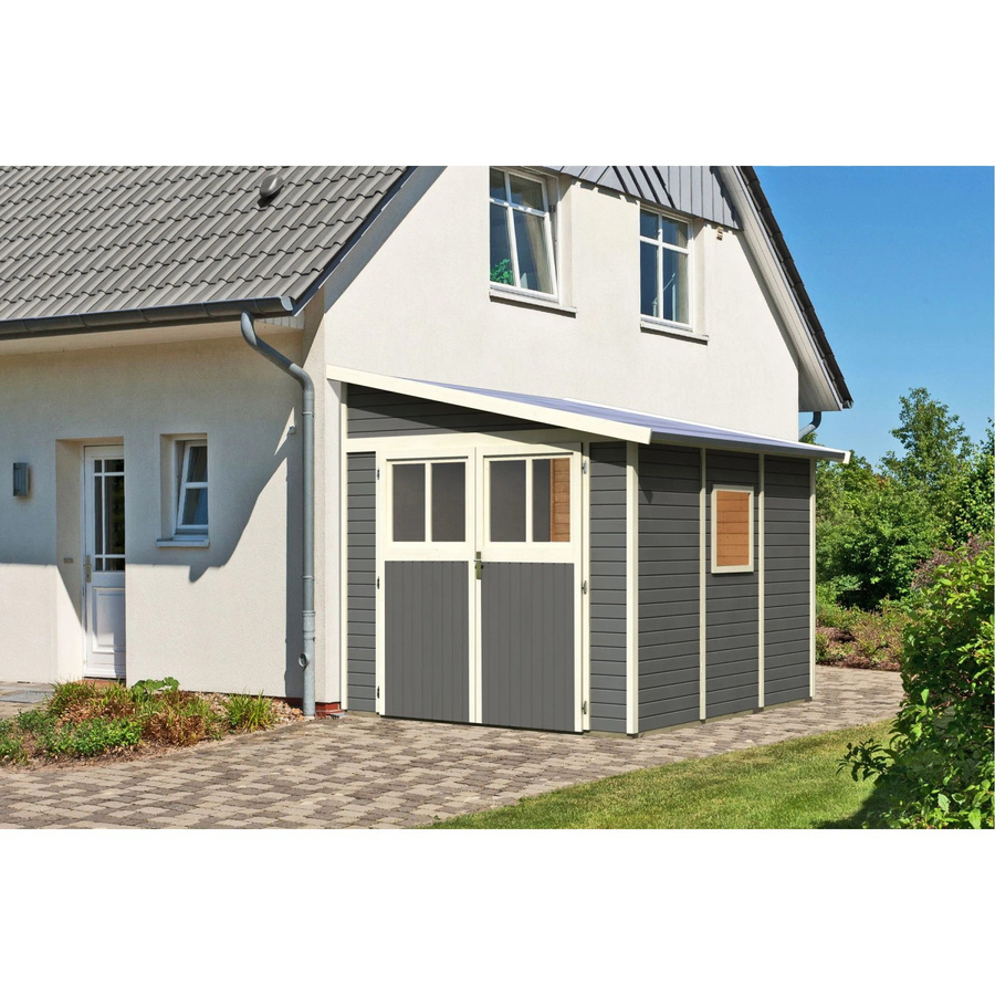 Karibu Holz-Gartenhaus Timsund Pultdach in Terragrau lackiert B/T/H: 265 x 243 x 235 cm - Bild 2