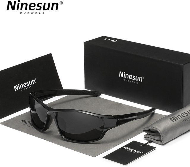 Ninesun Sportsonnenbrille, Herren, Vollrand, Schwarz, polarisiert - Bild 1