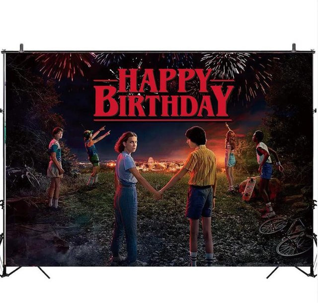 ZestCasa Stranger Things Themenparty Hintergrunddekoration in Braun und Multicolour für Fotografie und Geburtstag - Bild 1