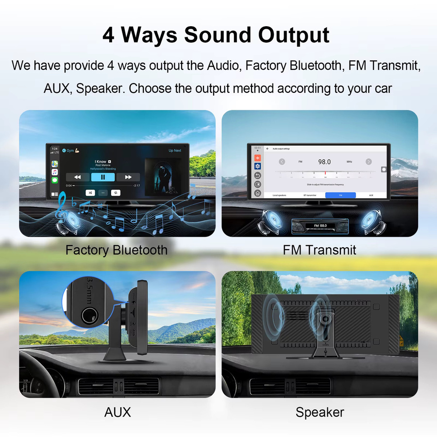 Ezonetronics Tragbarer 11,6 Zoll Touchscreen Bildschirm mit kabellosem CarPlay und Android Auto in Schwarz - Bild 5