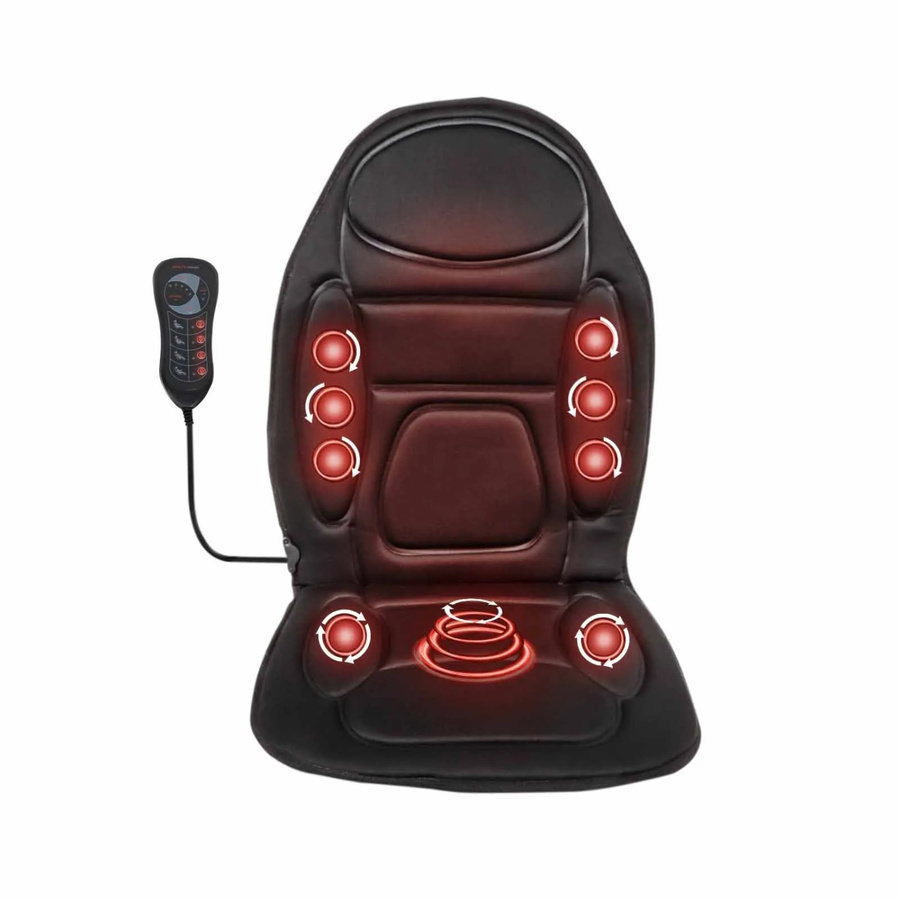 Wiltec Massageauflage für das Auto mit Wärmefunktion und 5 Motoren, Farbe: Schwarz, B/T: 105,0 x 50,0 cm - Bild 2