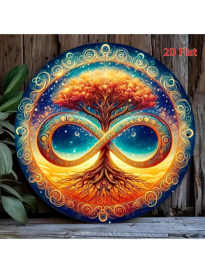 Cosmic Tree Metal Wandbild von CIFBUY mit Infinity-Symbol in Mehrfarbig, abstrakte Natur-Grafik als wasserdichte Wanddekoration - Bild 4