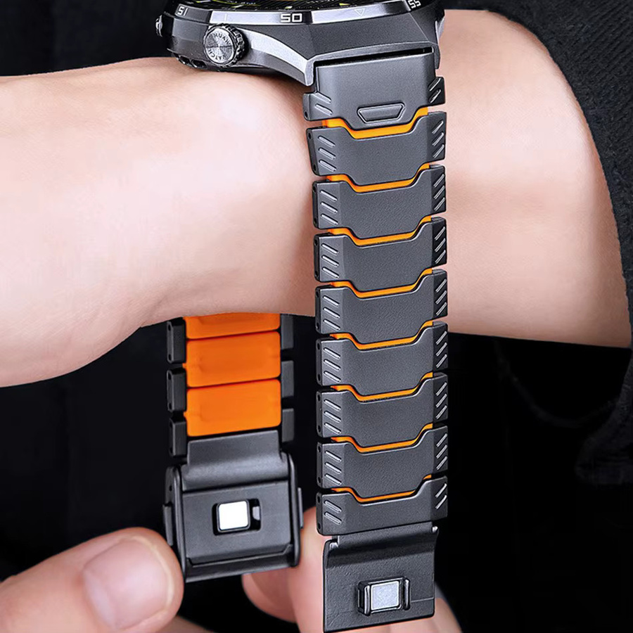 LuLuTom Uhrenarmband Titan, Silikon, Schwarz, Unisex - Bild 4