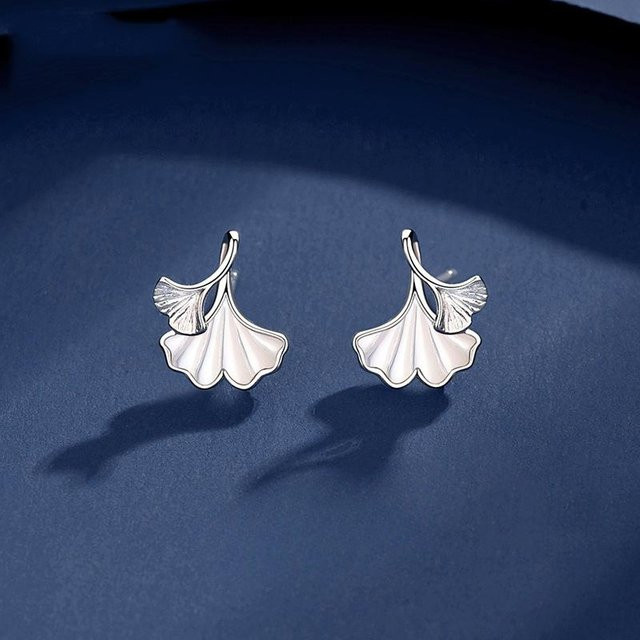 Sansheng Ohrstecker Ginkgo Blatt, S999 Silber, Mädchen - Bild 1
