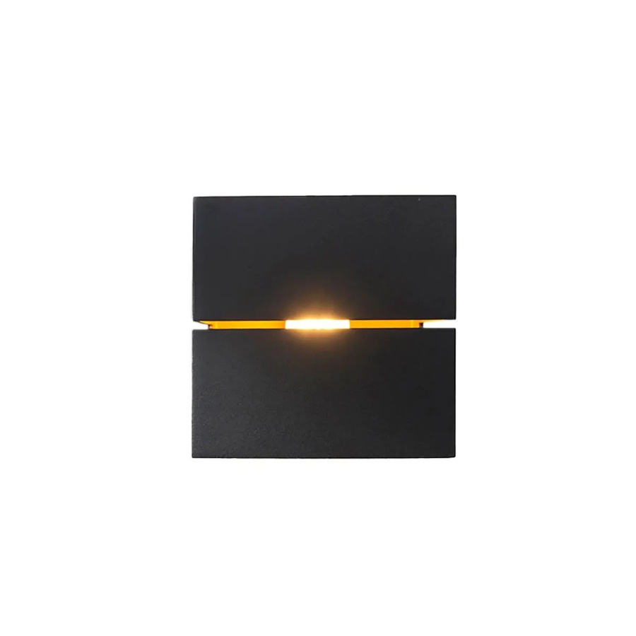 QAZQA Moderne Wandleuchte in Schwarz und Gold aus Aluminium mit Up-Down-Lichteffekt und Dimmfunktion - Bild 2