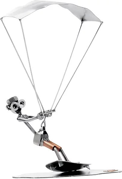 Schraubenmännchen Kite-Surfen und Wassersport Figur aus Metall in Silber von Hinz & Kunst - Bild 1