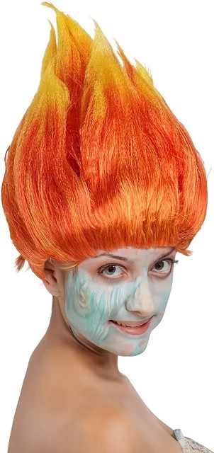 WHIMSICAL W Anime Super Saiya Perücke, Orange Flamme Kopfspitze - Bild 1