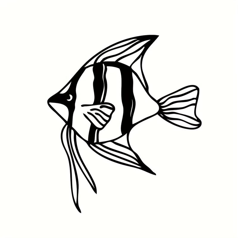 CIFBUY Metallfisch Wandkunst in Schwarz als maritime Wanddekoration für dein Zuhause - Bild 2