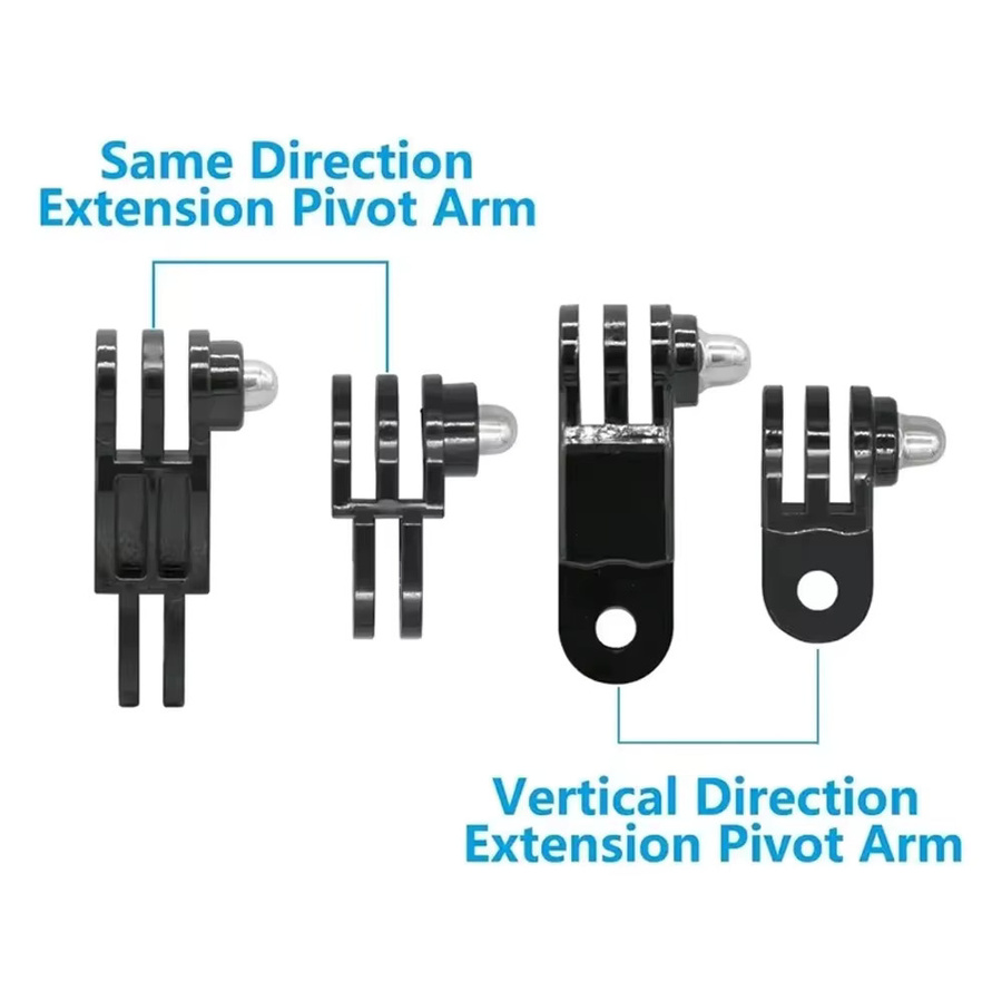 Erweiterte Pivot Arm Adapter Mount Basis Schraube für GoPro Hero 13 12 11 10 9, Insta360, SJCAM und DJI Osmo Action Kamera Zubehör Set in Schwarz - Bild 2