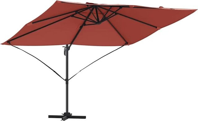 vidaXL Ampelschirm Roma in Rot und Schwarz mit Aluminiumgestell, B/T/H: 352 x 251 x 260 cm - Bild 1