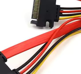 JCD SATA Verlängerungskabel 22-Pin Stecker auf 7+15-Pin Buchse Daten- und Stromkombi für serielle SATA-Verbindung, Länge: 10-100 cm - Bild 3