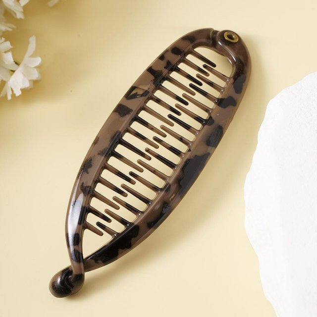 YULIN Haarklammer, Leopardfischform, braun, Damen - Bild 1