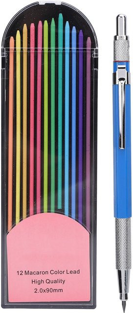 GoolRC Bau Bleistift Set mit Graphit Minen und Aufbewahrungstasche, 12 Stück, Schwarz und Mehrfarbig - Bild 1